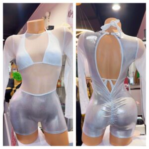 Enterizo Short Plateado