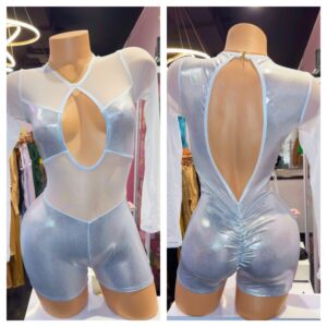 Enterizo Short Plateado