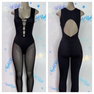 Enterizo Negro Nightstyle en lycra stretch gruesa de alta calidad